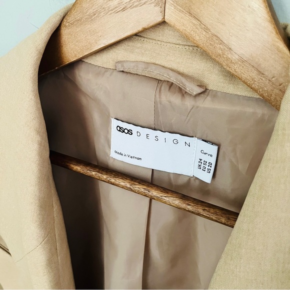 ASOS DESIGN Curve Long Line Single Button Blazer Size 20 (US) - Picture 4 of 5